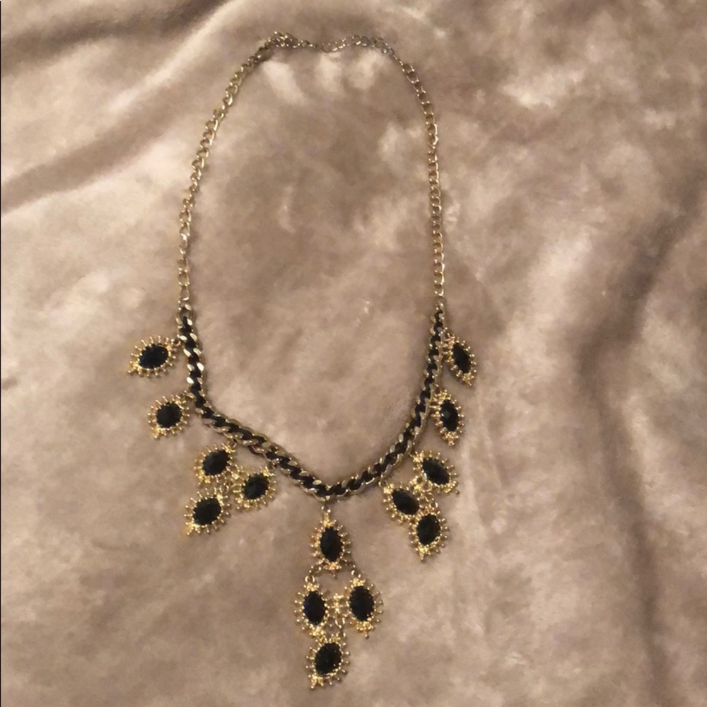 Gold & black statement necklace